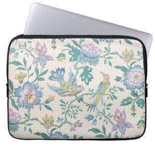 Chinoiserie Vintage Bird Floral Pastel Pattern Laptop Sleeve