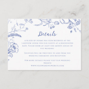 Chinoiserie Vintage Calligraphy Wedding Details Enclosure Card