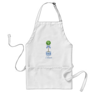Chinoiserie Watercolor Bow Topiary Gift Standard Apron