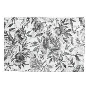 Chinoiserie Watercolor Floral Botanical Painting Pillowcase