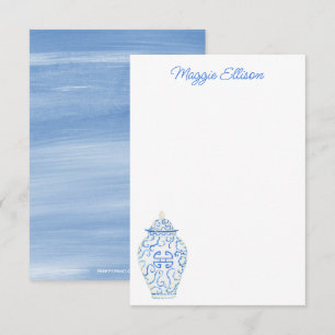 Chinoiserie Watercolor Ginger Jar Note Cards