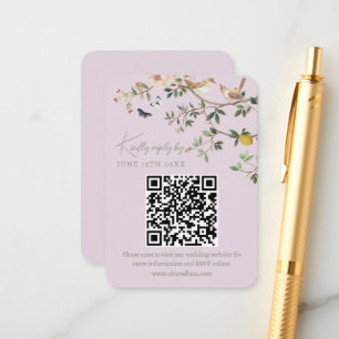 Chinoiserie Wedding Website RSVP QR Code  Enclosure Card