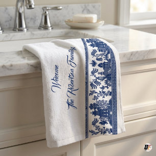Chinoisserie Bleue Personnalisée de Famille de Sau