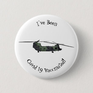 Chinook army helicopter cartoon illustration 2 inch round button
