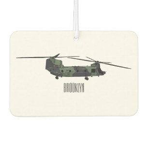 Chinook army helicopter cartoon illustration air freshener
