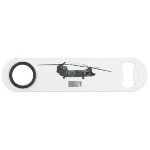 Chinook army helicopter cartoon illustration bar key