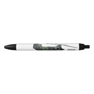 Chinook army helicopter cartoon illustration black ink pen