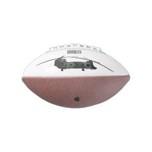Chinook army helicopter cartoon illustration football