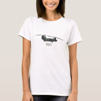 Chinook army helicopter cartoon illustration