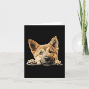 Chinook Dog Mom Dad Peeking Puppy Card