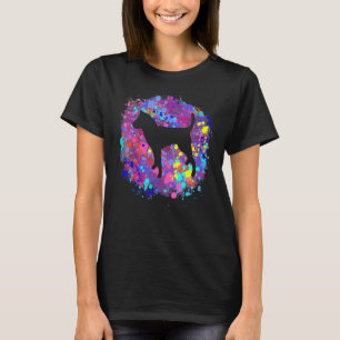 Chinook Dog  Pink Watercolor Splatter Art Love Dog T-Shirt