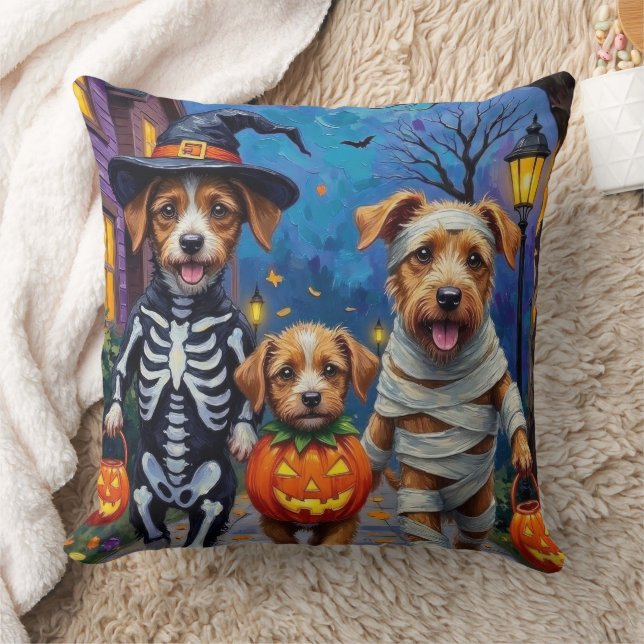 Chinook Dogs Trick-or-Treating Halloween Costume Throw Pillow (Blanket)