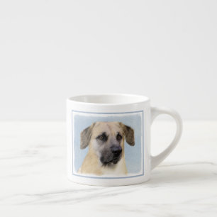 Chinook (Dropped Ears) Painting - Original Dog Art Espresso Cup