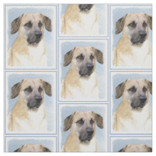 Chinook (Dropped Ears) Painting - Original Dog Art Fabric