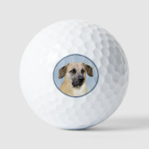Chinook (Dropped Ears) Painting - Original Dog Art Golf Balls
