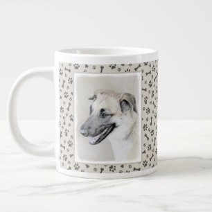 Chinook (Dropped Ears) Painting - Original Dog Art Large Coffee Mug
