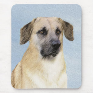 Chinook (Dropped Ears) Painting - Original Dog Art Mouse Pad