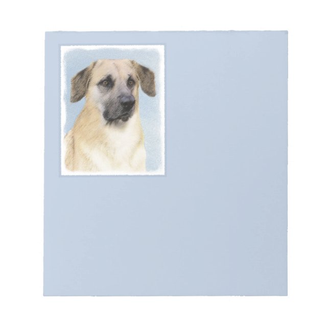 Chinook (Dropped Ears) Painting - Original Dog Art Notepad (Front)