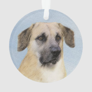 Chinook (Dropped Ears) Painting - Original Dog Art Ornament