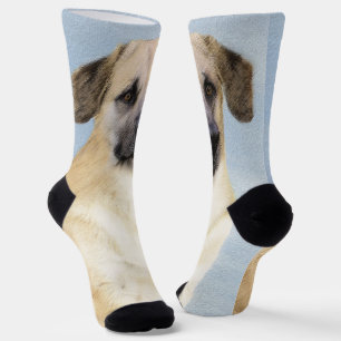 Chinook (Dropped Ears) Painting - Original Dog Art Socks