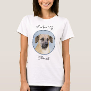 Chinook (Dropped Ears) Painting - Original Dog Art T-Shirt