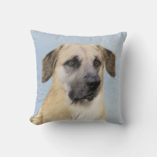 Chinook (Dropped Ears) Painting - Original Dog Art Throw Pillow