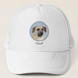 Chinook (Dropped Ears) Painting - Original Dog Art Trucker Hat