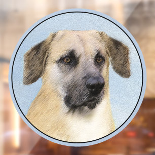 Chinook (Dropped Ears) Painting - Original Dog Art Window Cling