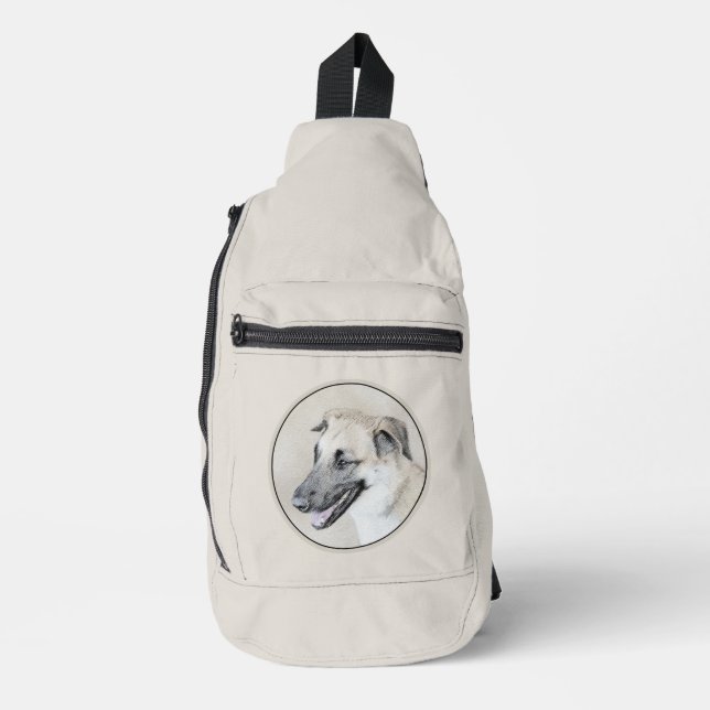 Chinook Helicopter Ear Painting Original Dog Art Sling Bag (Front)