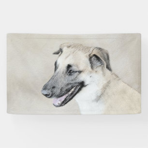Chinook (Helicopter Ears) Painting - Dog Art Banner
