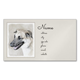 Chinook (Helicopter Ears) Painting - Dog Art Magnetic Business Card
