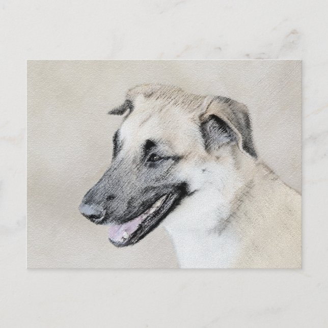Chinook (Helicopter Ears) Painting - Dog Art Postcard (Front)