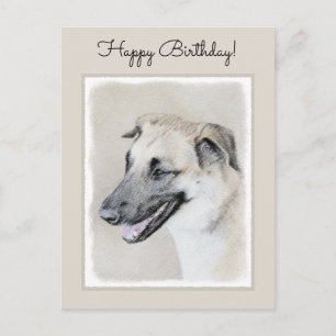 Chinook (Helicopter Ears) Painting - Dog Art Postcard