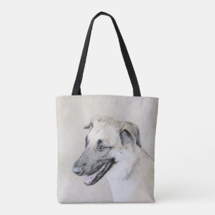 Chinook (Helicopter Ears) Painting - Dog Art Tote Bag