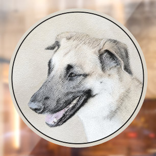 Chinook (Helicopter Ears) Painting - Dog Art Window Cling