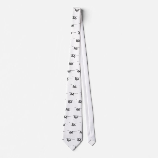 Chinook Helicopter Sihlouette Tie (Front)