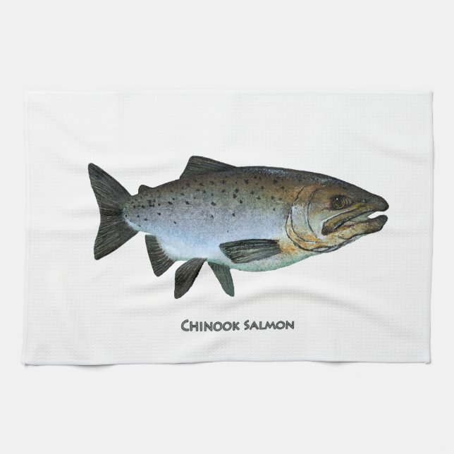 Chinook - King Salmon Kitchen Towel (Horizontal)