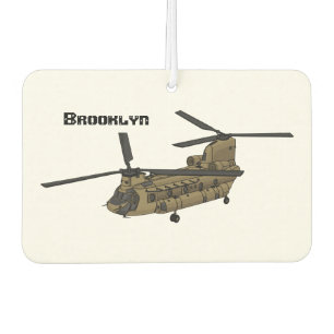 Chinook military helicopter illustration air freshener