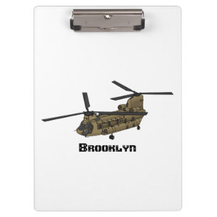 Chinook military helicopter illustration clipboard