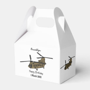 Chinook military helicopter illustration favor box