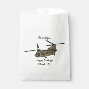 Chinook military helicopter illustration favour bag