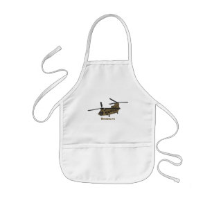 Chinook military helicopter illustration kids apron