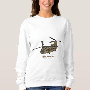 Chinook military helicopter illustration sweatshirt