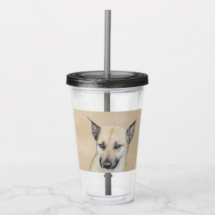 Chinook (Pointed Ears) Painting - Original Dog Art Acrylic Tumbler