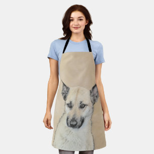 Chinook (Pointed Ears) Painting - Original Dog Art Apron