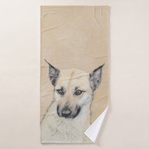 Chinook (Pointed Ears) Painting - Original Dog Art Bath Towel Set