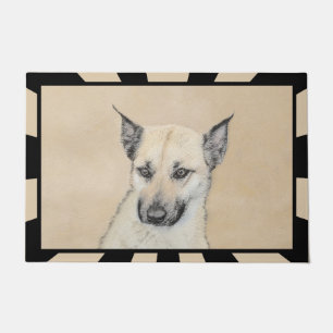 Chinook (Pointed Ears) Painting - Original Dog Art Doormat