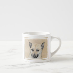 Chinook (Pointed Ears) Painting - Original Dog Art Espresso Cup