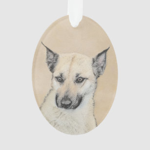 Chinook (Pointed Ears) Painting - Original Dog Art Ornament