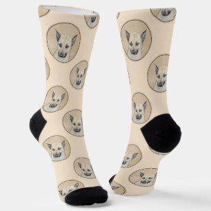 Chinook Puppy Pointed Ears Painting Pet Dog Art Socks